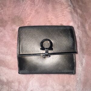 Salvatore Ferragamo Black Leather Wallet